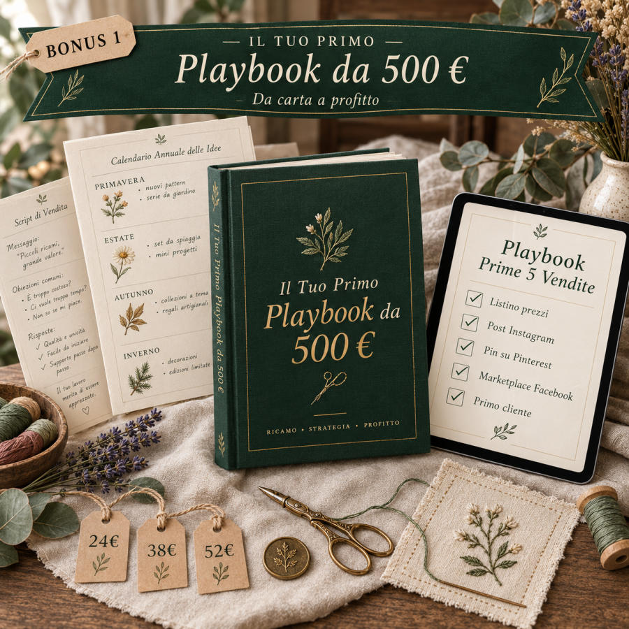 Copertina del bonus «I Tuoi Primi 500 Euro»: script di vendita, calendario delle idee e checklist